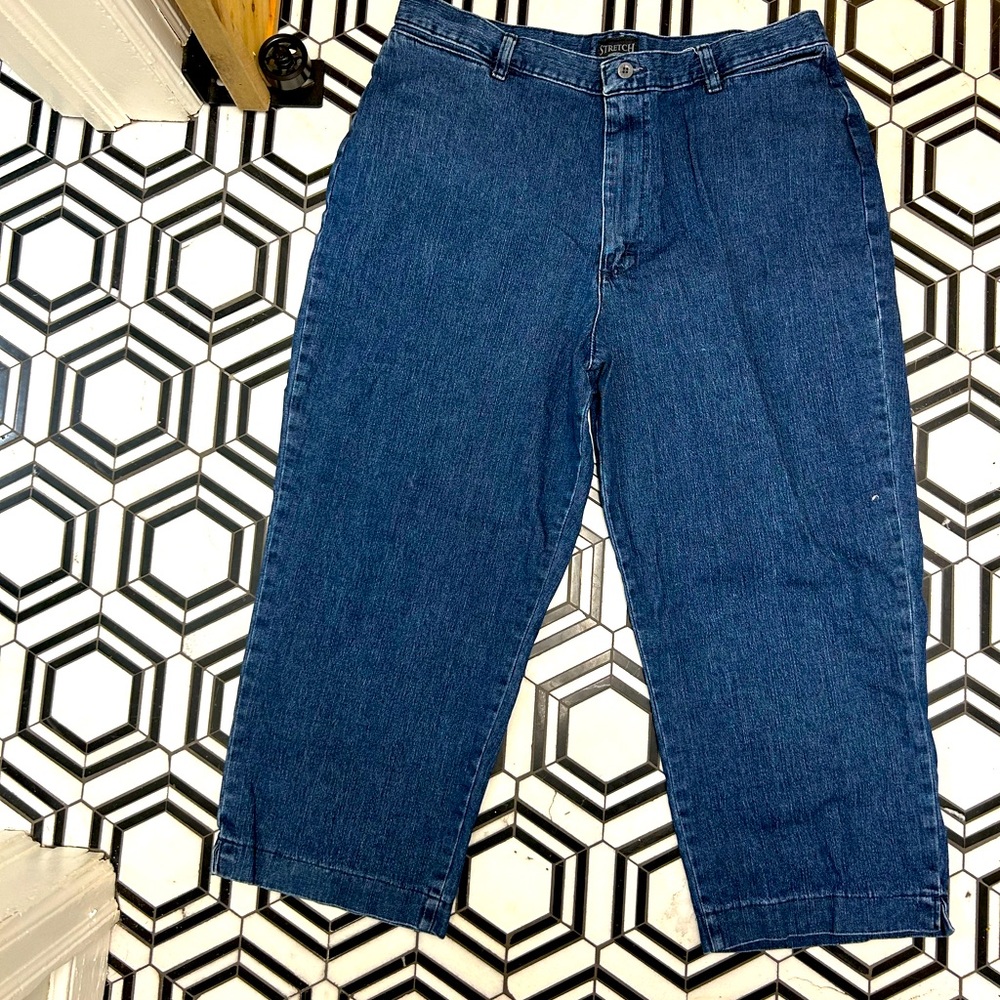 Stretch Riders blue cropped capris
